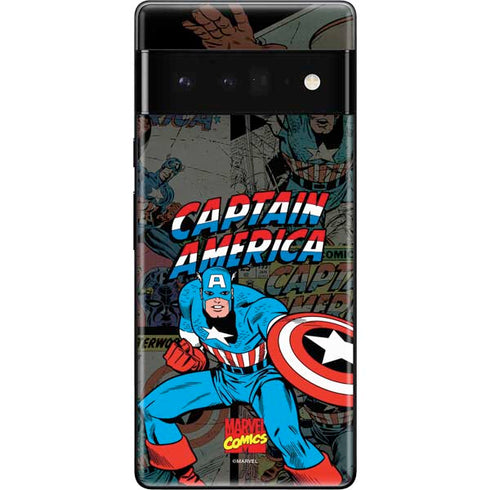 Marvel Classic Comics Captain America Vintage Google Pixel 6 Pro Skin